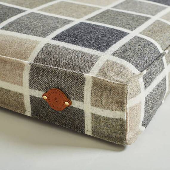 Hundekissen Karo-Tweed "Charcoal" • reine Wolle