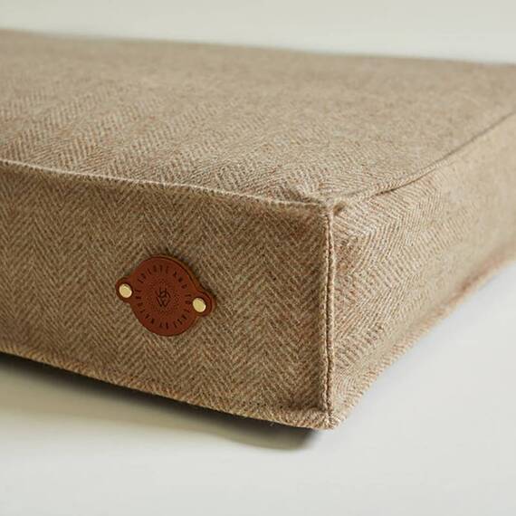 Hundekissen Tweed "Sand" • reine Wolle