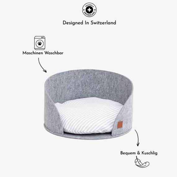Filz Hundekörbchen grau • Luna