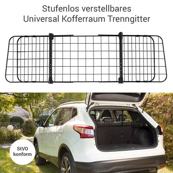 Kofferraum-Trenngitter, stufenlos verstellbar