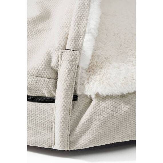 Kuschelige Hundehöhle mit abnehmbarem Dach • beige • JiggiLove ZipOff