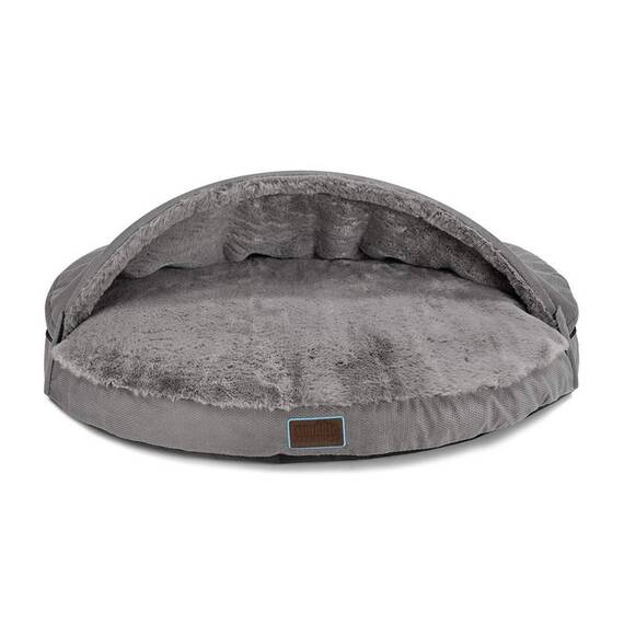 Kuschelige Hundehöhle mit abnehmbarem Dach • grau • JiggiLove ZipOff