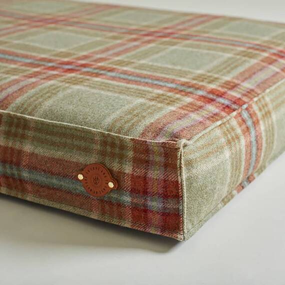 Hundekissen Karo-Tweed "Fern" • reine Wolle