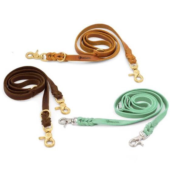 Lederleine 2-fach verstellbar PURE • konfigurierbar