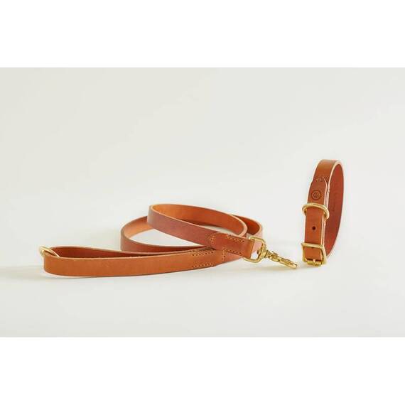 Premium Hundeleine aus Leder "Classic Cognac" • Handarbeit