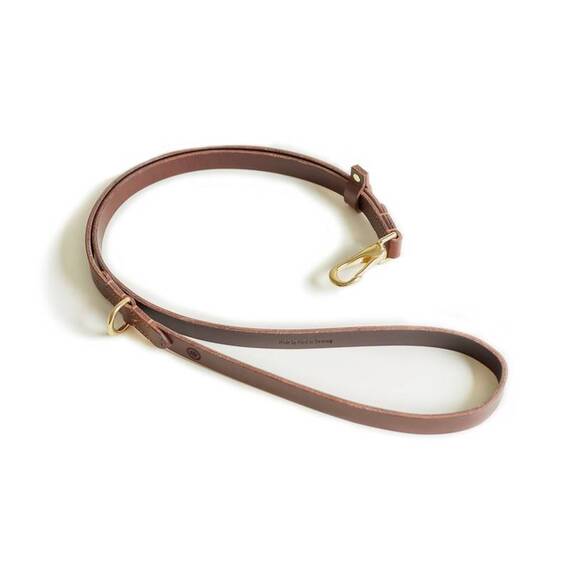 Premium Umhänge-Hundeleine aus Leder "Body Chestnut" • Handarbeit