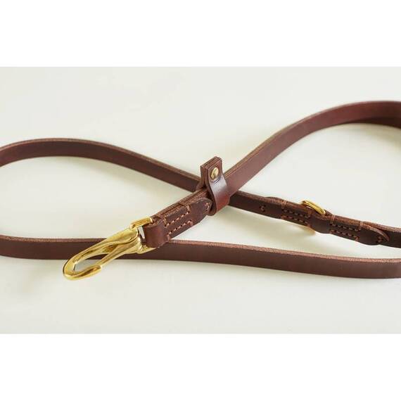 Premium Umhänge-Hundeleine aus Leder "Body Chestnut" • Handarbeit
