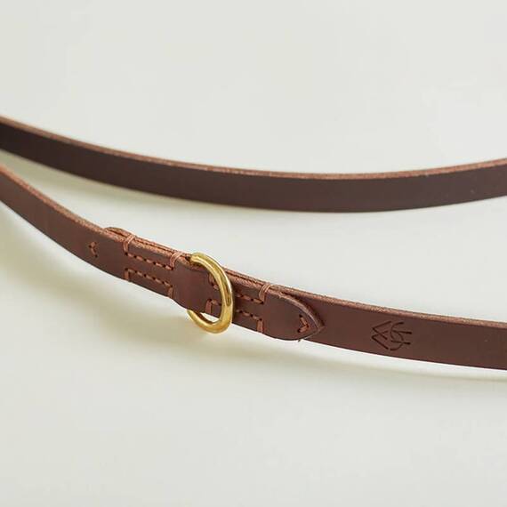 Premium Umhänge-Hundeleine aus Leder "Body Chestnut" • Handarbeit