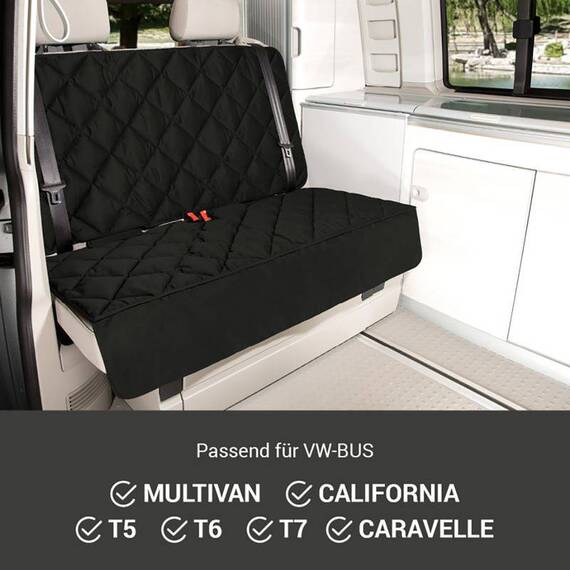 Schonbezug für VW Bus Rückbank 2 Sitze • schwarz