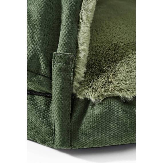 Kuschelige Hundehöhle mit abnehmbarem Dach • grün • JiggiLove ZipOff