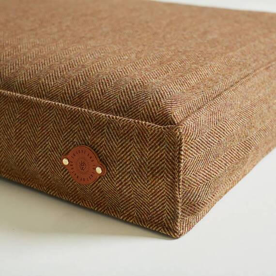 Hundekissen Tweed braun "Beech" • reine Wolle