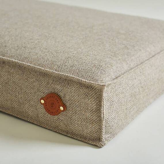 Hundekissen Tweed graubraun "Stone" • reine Wolle