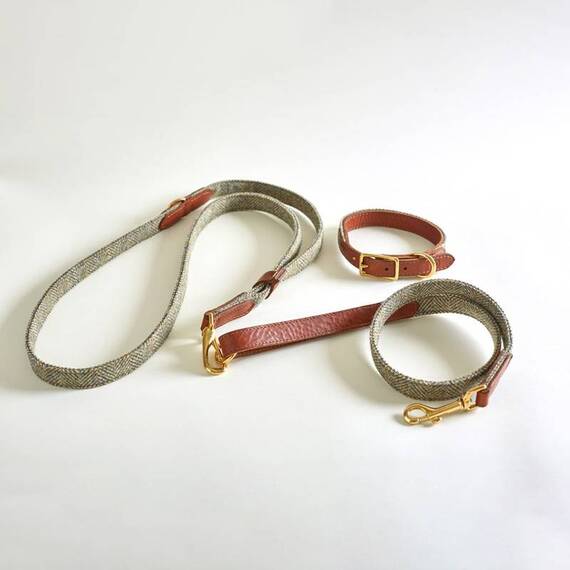 Umhängeleine Tweed grün "Body Heather"