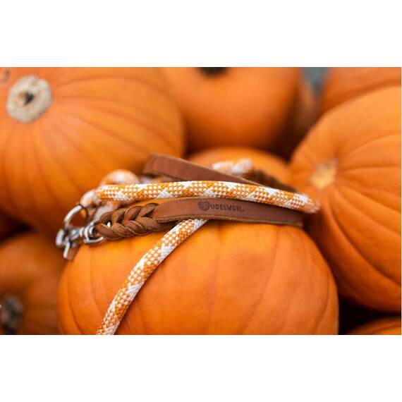 Verstellbare Leine SUNNY SIDE aus Leder und Tau, Solo oder im Set