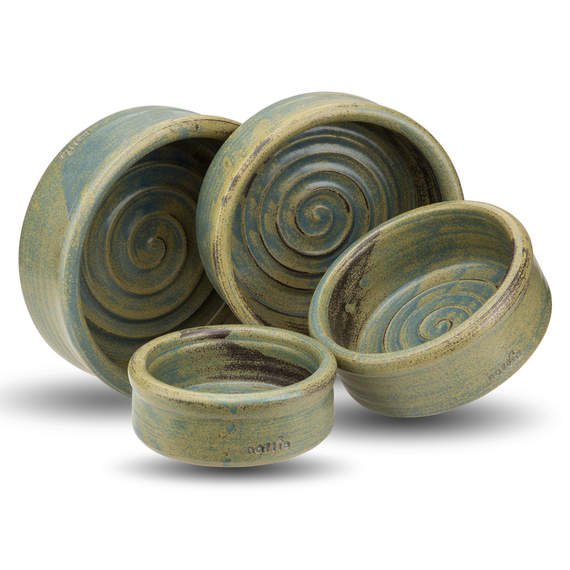 naftie Keramiknapf Kraftspirale grün-blau für Hunde & Katzen