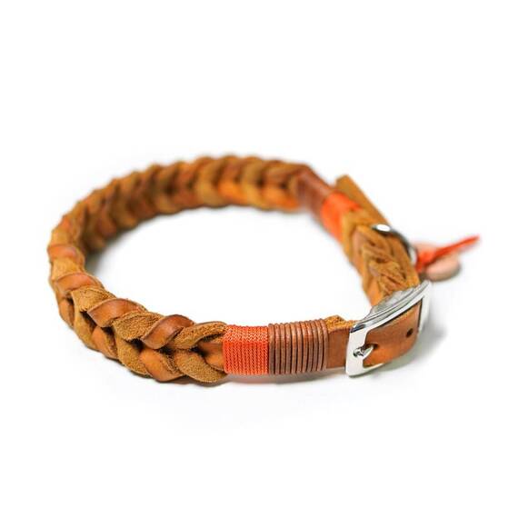 Halsband "Madeira" aus Fettleder, Farben frei wählbar