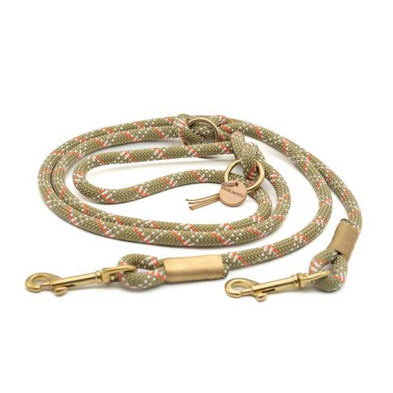 "DESERT GOLD" | Tauhalsband aus Kletterseil mit Leder Adapter