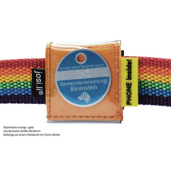 Nylon Hundemarkentasche wasserfest mit Telefonnummer