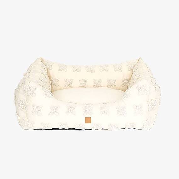 Design Hundebett 100% Baumwolle crème • Kingston FLOWERS