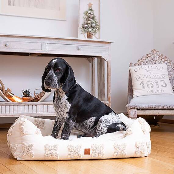 Design Hundebett 100% Baumwolle rosé • Kingston FLOWERS