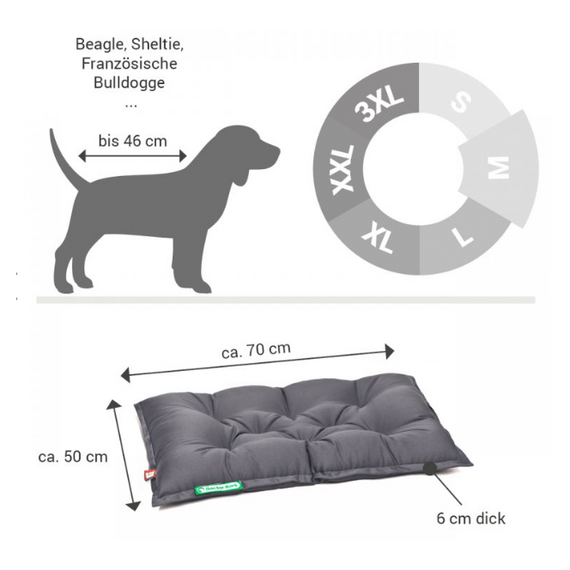 Orthopädisches Hundekissen hellgrau • Doctor Bark® Countrykissen