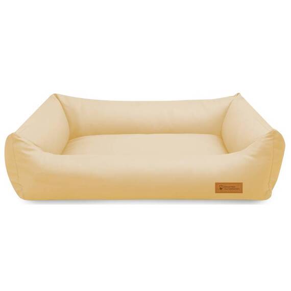 Hundebett orthopädisch • Kunstleder crème • FAMOUS