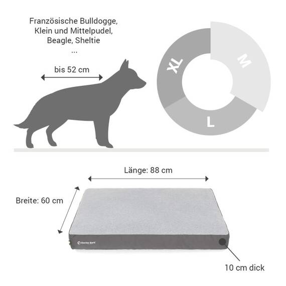 Hundekissen Doctor Bark Green Label • hellgrau