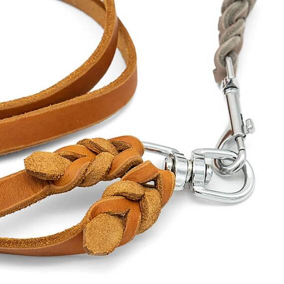 Leder-Koppelleine für zwei Hunde • freie Farbwahl