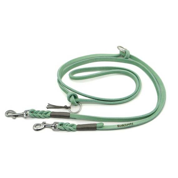 Hundeleine verstellbar • Fettleder mit Textil-Takelung • WRAPPED