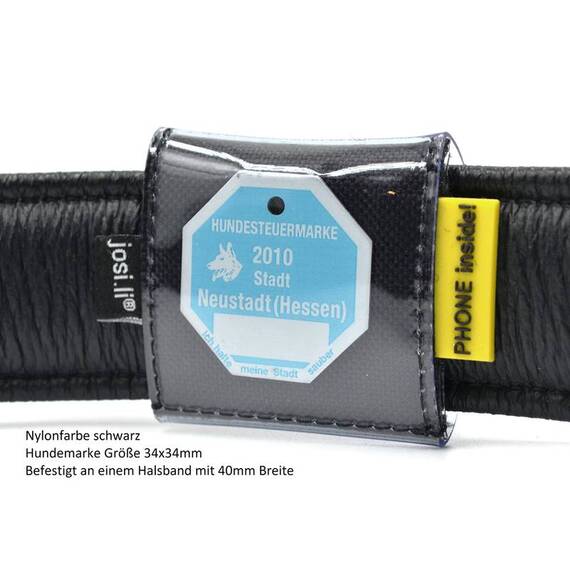 Nylon Hundemarkentasche wasserfest mit Telefonnummer