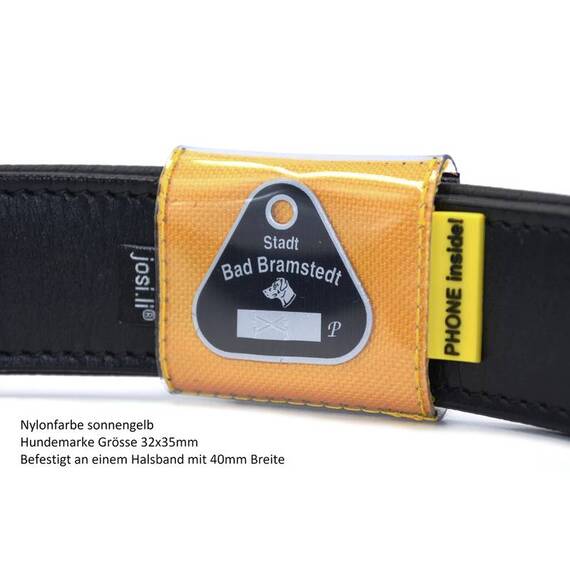 Nylon Hundemarkentasche wasserfest mit Telefonnummer