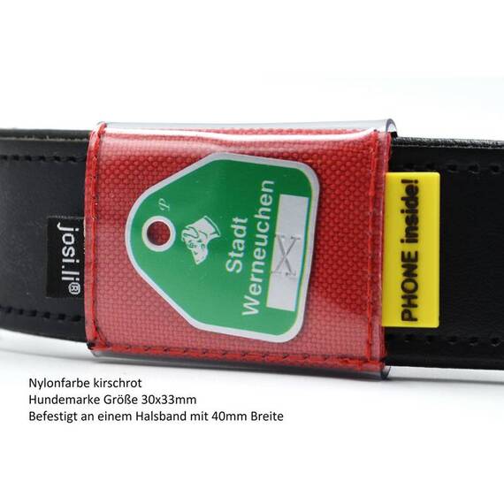 Nylon Hundemarkentasche wasserfest mit Telefonnummer