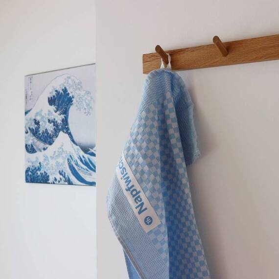 Napfwischer blau • robustes Geschirrtuch für den Hundenapf