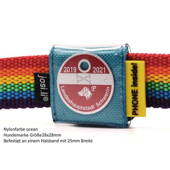 Nylon Hundemarkentasche wasserfest mit Telefonnummer