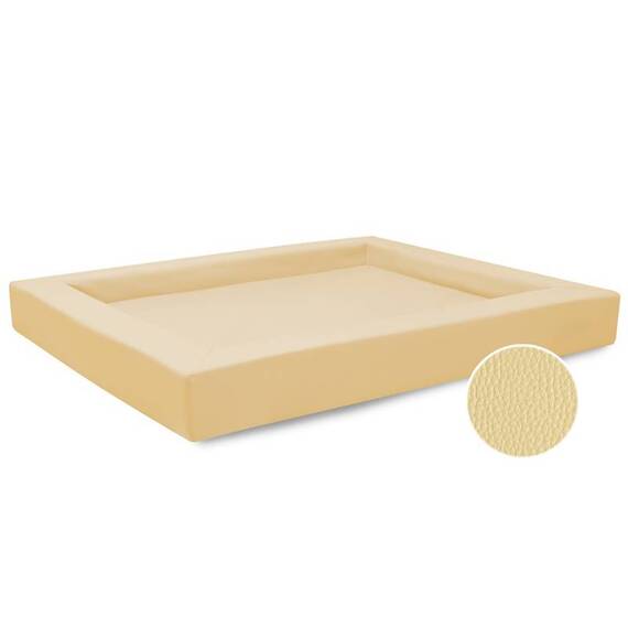 Orthopädisches Hundebett • Kunstleder crème • COMPACT