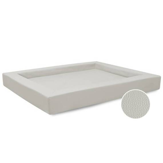 Orthopädisches Hundebett • Kunstleder weiß • COMPACT