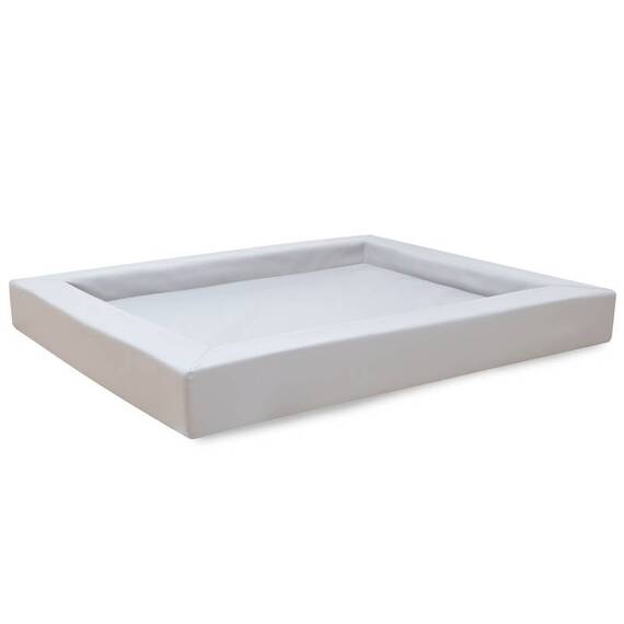 Orthopädisches Hundebett • Kunstleder weiß • COMPACT