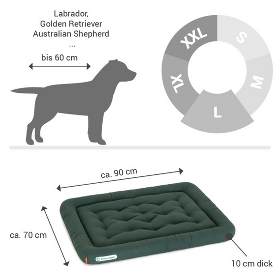Orthopädisches Hundekissen braun, waschbar bei 95°C • Doctor Bark