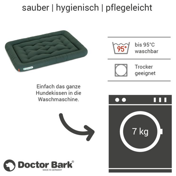 Orthopädisches Hundekissen schwarz, waschbar bei 95°C • Doctor Bark