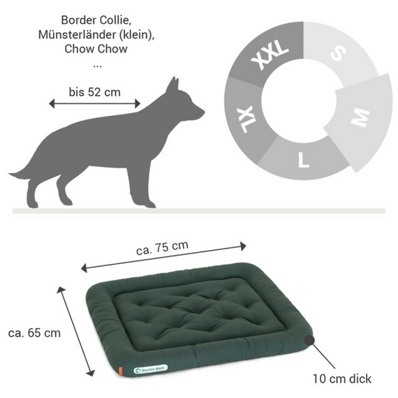 Orthopädisches Hundekissen schwarz, waschbar bei 95°C • Doctor Bark