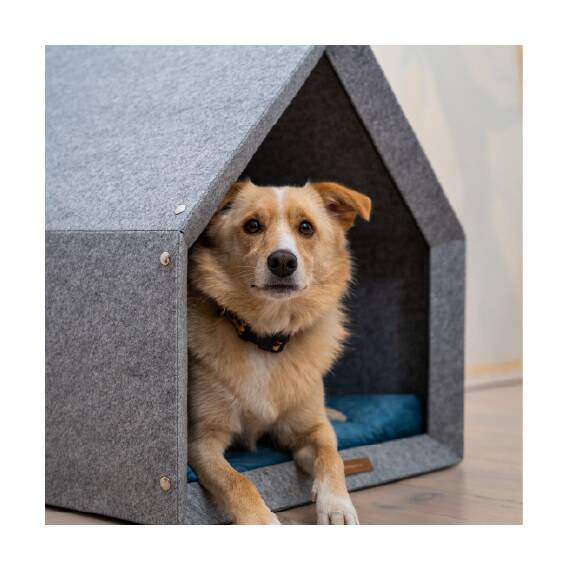 Hundehöhle Filz hellgrau • PETHome • mit Einlegekissen nach Wahl