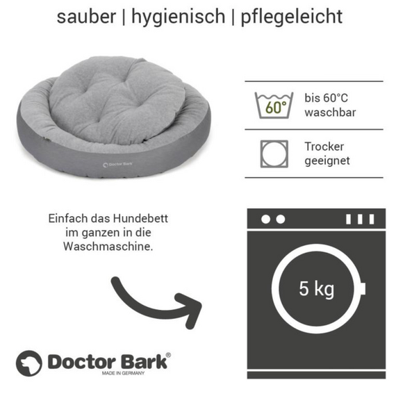 Anti-Stress Hundebett, waschbar 60 Grad • Hundenest königsblau