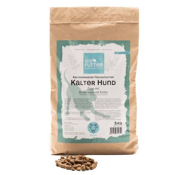 Kalter Hund ZIEGE & VOLLKORNREIS & KÜRBIS • kaltgepresstes Monoprotein Trockenfutter