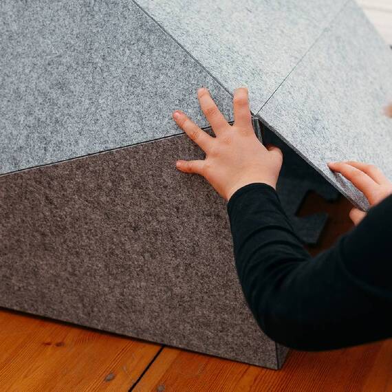 Hundehöhle Filz dunkelgrau • PETpocket • Einlegekissen nach Wahl