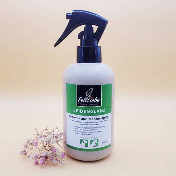 'Seidenglanz' natürliches Entwirr-Spray für langes Fell