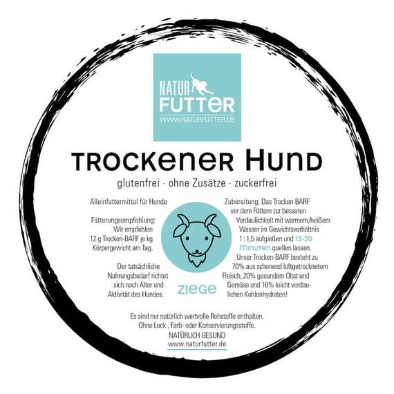 TrockenBARF Menü ZIEGE To Go • Naturfutter 'Trockener Hund'