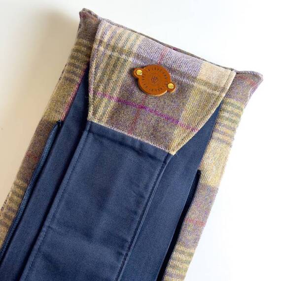 Hundebett-Kopfkissen Tweed "Blackberry" • reine Wolle