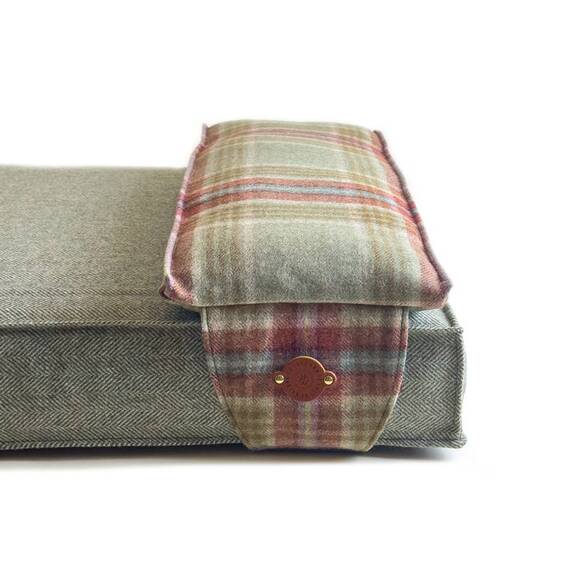 Hundebett-Kopfkissen Tweed "Stone" • reine Wolle