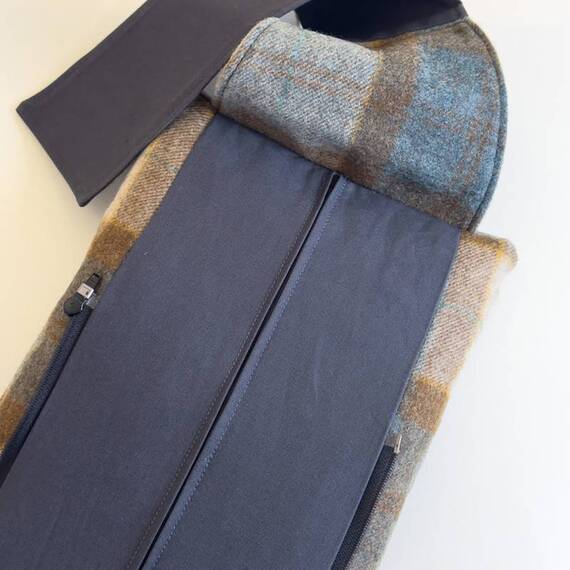 Hundebett-Kopfkissen Tweed "Kingfisher" • reine Wolle