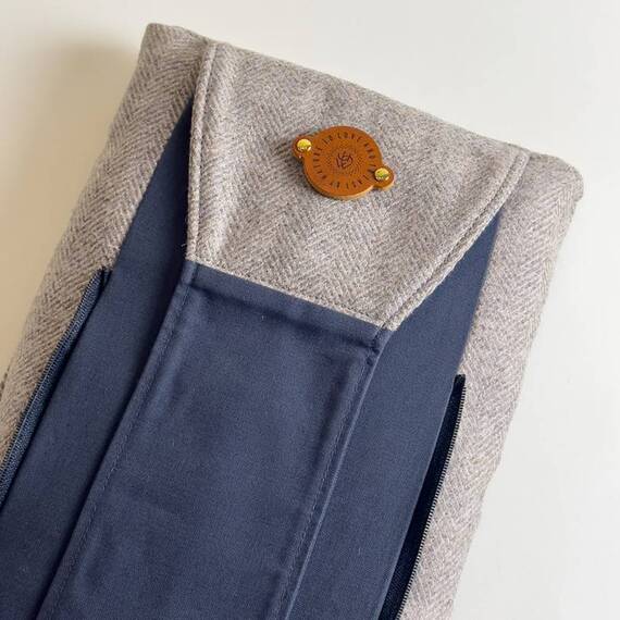 Hundebett-Kopfkissen Tweed "Stone" • reine Wolle